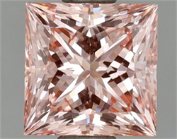 Picture of Lab Grown Diamond 1.50 Carats, Princess with  Cut, Fancy Vivid Pink Color, VVS2 Clarity and Certified by IGI