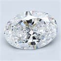 Natural Diamond 1.70 Carats, Oval with  Cut, D Color, VVS2 Clarity and Certified by GIA