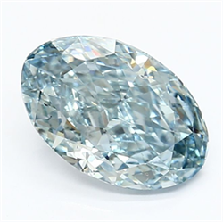 Picture of Lab Grown Diamond 2.21 Carats, Oval with  Cut, Fancy Vivid Blue Color, VS2 Clarity and Certified by IGI