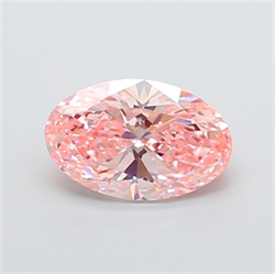 Picture of Lab Grown Diamond 2.50 Carats, Oval with  Cut, Fancy Vivid Pink Color, VS1 Clarity and Certified by IGI