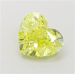 Picture of Lab Grown Diamond 1.22 Carats, Heart with  Cut, Fancy Vivid Yellow Color, VVS2 Clarity and Certified by IGI