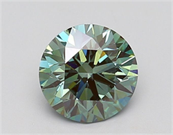 Picture of Lab Grown Diamond 2.07 Carats, Round with Excellent Cut, Fancy Vivid Green Color, VS1 Clarity and Certified by IGI