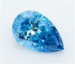 Picture of Lab Grown Diamond 1.31 Carats, Pear with  Cut, Fancy Vivid Blue Color, VVS2 Clarity and Certified by IGI