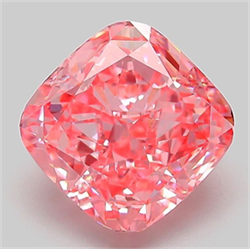 Picture of Lab Grown Diamond 3.09 Carats, CUSHION MODIFIED with  Cut, Fancy Vivid Pink Color, VVS2 Clarity and Certified by IGI