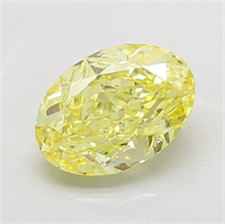 Picture of Lab Grown Diamond 2.59 Carats, Oval with  Cut, Fancy Vivid Yellow Color, VVS2 Clarity and Certified by IGI