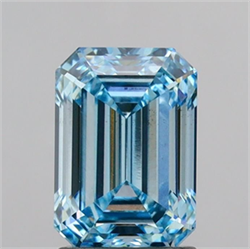 Picture of Lab Grown Diamond 2.06 Carats, Emerald with  Cut, Fancy Blue Color, VS2 Clarity and Certified by IGI