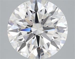 Picture of Lab Grown Diamond 2.72 Carats, Round with Excellent Cut, F Color, VS2 Clarity and Certified by GIA