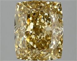 Picture of Lab Grown Diamond 3.07 Carats, CUSHION MODIFIED with  Cut, Fancy Intense Yellow Color, VS1 Clarity and Certified by IGI