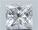 Natural Diamond 1.00 Carats, Princess with  Cut, D Color, SI2 Clarity and Certified by GIA