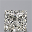 Natural Diamond 0.57 Carats, Princess with  Cut, I Color, VVS1 Clarity and Certified by IGI