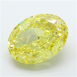 Picture of Lab Grown Diamond 11.09 Carats, Oval with  Cut, Fancy Intense Yellow Color, VS2 Clarity and Certified by IGI