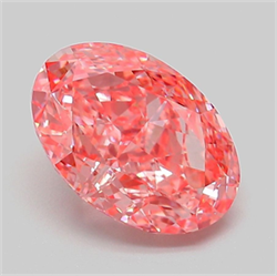 Picture of Lab Grown Diamond 3.09 Carats, Oval with  Cut, Fancy Vivid Pink Color, VVS2 Clarity and Certified by IGI