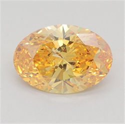 Picture of Lab Grown Diamond 2.07 Carats, Oval with  Cut, Fancy Vivid Yellow Color, VVS2 Clarity and Certified by IGI