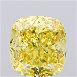 Picture of Lab Grown Diamond 10.38 Carats, CUSHION MODIFIED with  Cut, Fancy Vivid Yellow Color, VS1 Clarity and Certified by IGI