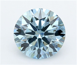 Picture of Lab Grown Diamond 2.98 Carats, Round with Ideal Cut, Fancy Vivid Blue Color, VVS2 Clarity and Certified by IGI