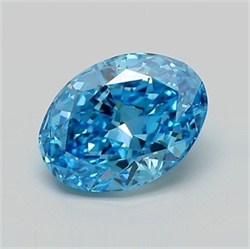 Picture of Lab Grown Diamond 2.65 Carats, Oval with  Cut, Fancy Vivid Blue Color, VS2 Clarity and Certified by IGI
