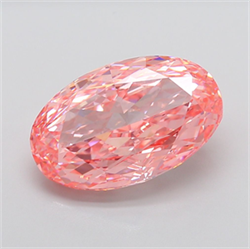Picture of Lab Grown Diamond 10.05 Carats, Oval with  Cut, Fancy Vivid Pink Color, VS1 Clarity and Certified by IGI