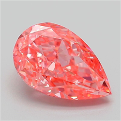 Picture of Lab Grown Diamond 2.10 Carats, Pear with  Cut, Fancy Vivid Pink Color, VVS2 Clarity and Certified by IGI