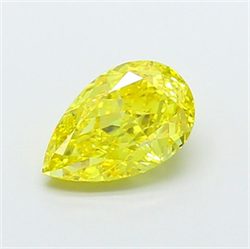 Picture of Lab Grown Diamond 1.75 Carats, Pear with  Cut, Fancy Vivid Yellow Color, VVS2 Clarity and Certified by IGI