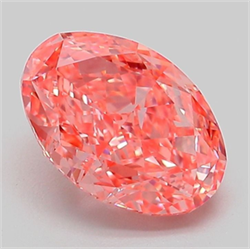Picture of Lab Grown Diamond 2.10 Carats, Oval with  Cut, Fancy Vivid Pink Color, VVS2 Clarity and Certified by IGI