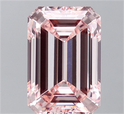 Picture of Lab Grown Diamond 10.10 Carats, Emerald with  Cut, Fancy Intense Pink Color, VVS2 Clarity and Certified by IGI