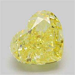 Picture of Lab Grown Diamond 2.56 Carats, Heart with  Cut, Fancy Vivid Yellow Color, VS1 Clarity and Certified by IGI
