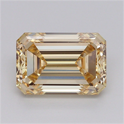 Picture of Lab Grown Diamond 5.03 Carats, Emerald with  Cut, Fancy Yellow Color, VS1 Clarity and Certified by IGI