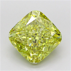 Picture of Lab Grown Diamond 3.59 Carats, CUSHION MODIFIED with  Cut, Fancy Intense Yellow Color, VS1 Clarity and Certified by IGI