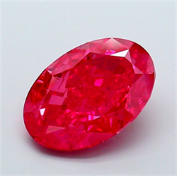 Picture of Lab Grown Diamond 6.37 Carats, Oval with  Cut, Fancy Vivid Pink Color, VVS2 Clarity and Certified by IGI