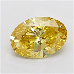 Picture of Lab Grown Diamond 3.51 Carats, Oval with  Cut, Fancy Vivid Yellow Color, VS1 Clarity and Certified by IGI