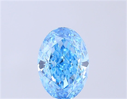 Picture of Lab Grown Diamond 2.02 Carats, Oval with  Cut, Fancy Vivid Blue Color, VS1 Clarity and Certified by IGI