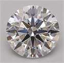 Lab Grown Diamond 2.09 Carats, Round with Excellent Cut, D Color, IF Clarity and Certified by GIA