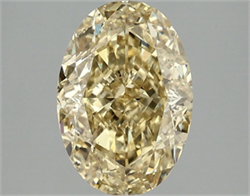 Picture of Lab Grown Diamond 3.06 Carats, Oval with  Cut, Fancy Vivid Yellow Color, VS1 Clarity and Certified by IGI