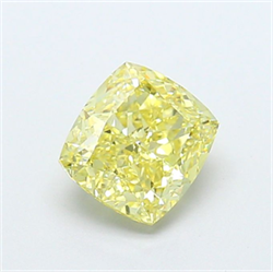 Picture of Lab Grown Diamond 1.57 Carats, CUSHION MODIFIED with  Cut, Fancy Yellow Color, VS1 Clarity and Certified by IGI