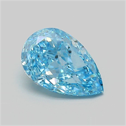 Picture of Lab Grown Diamond 2.21 Carats, Pear with  Cut, Fancy Vivid Blue Color, VVS2 Clarity and Certified by IGI