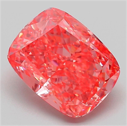 Picture of Lab Grown Diamond 3.19 Carats, CUSHION MODIFIED with  Cut, Fancy Vivid Pink Color, VVS2 Clarity and Certified by IGI