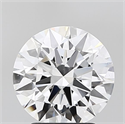 Lab Grown Diamond 2.18 Carats, Round with Ideal Cut, D Color, IF Clarity and Certified by IGI