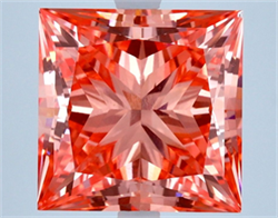 Picture of Lab Grown Diamond 5.22 Carats, Princess with  Cut, Fancy Vivid Pink Color, VS1 Clarity and Certified by IGI