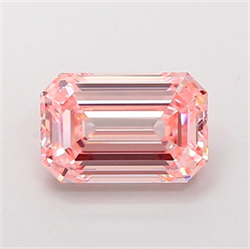 Picture of Lab Grown Diamond 3.85 Carats, Emerald with  Cut, Fancy Intense Pink Color, VS1 Clarity and Certified by IGI
