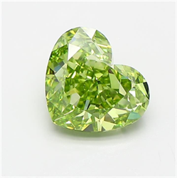 Picture of Lab Grown Diamond 2.53 Carats, Heart with  Cut, Fancy Vivid Green Color, VS1 Clarity and Certified by IGI