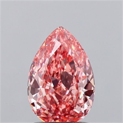 Picture of Lab Grown Diamond 1.22 Carats, Pear with  Cut, Fancy Intense Pink Color, VS2 Clarity and Certified by IGI