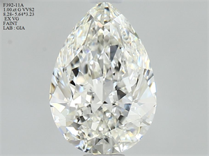 Foto Diamante Natural 1.00 quilates, De pera , Color G, claridad VVS2 y certificado GIA de