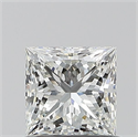 Natural Diamond 0.71 Carats, Princess with  Cut, H Color, IF Clarity and Certified by GIA