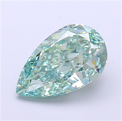 Picture of Lab Grown Diamond 2.85 Carats, Pear with  Cut, Fancy Vivid Green Color, VS1 Clarity and Certified by IGI