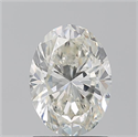 Natural Diamond 1.51 Carats, Oval with  Cut, J Color, SI1 Clarity and Certified by GIA