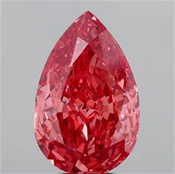 Picture of Lab Grown Diamond 5.10 Carats, Pear with  Cut, Fancy Vivid Pink Color, VVS2 Clarity and Certified by IGI