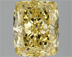 Picture of Lab Grown Diamond 3.07 Carats, CUSHION MODIFIED with  Cut, Fancy Vivid Yellow Color, VVS2 Clarity and Certified by IGI