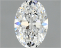 Natural Diamond 0.58 Carats, Oval with  Cut, D Color, VVS1 Clarity and Certified by GIA
