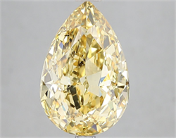 Picture of Lab Grown Diamond 5.04 Carats, Pear with  Cut, Fancy Intense Yellow Color, VS2 Clarity and Certified by IGI