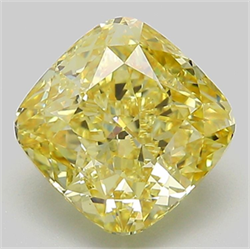 Picture of Lab Grown Diamond 3.02 Carats, CUSHION MODIFIED with  Cut, Fancy Intense Yellow Color, VS1 Clarity and Certified by IGI